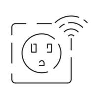 Collection of smart house linear icons - control of lighting, heating, air conditioning. Set of home automation and remote monitoring symbols drawn with thin contour lines. Vector illustration.