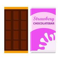 chocolate bar paquete embalaje blanco paquete conjunto aislado vector ilustración.