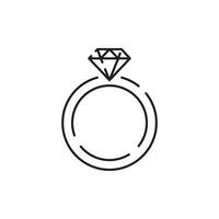 Simple Jewelry Related Vector Line Icon. Earrings, Body Cross, Engagement Ring and more. Gold, diamond, luxury, fashion. Design and sign. Gift expensive certificate.