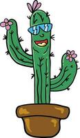 cactus in a pot vector image