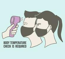 Body temperature check is required vector