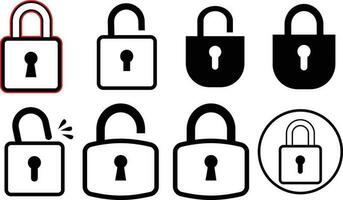 Padlock icon set vector