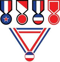 set of badges with flags vector