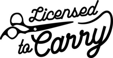 Licensed to carry Scissors. Silhouette illustration vector