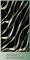 Trendy vector abstract background geometric curved lines on black. Banner template with metallic color gradient. eps10 vector