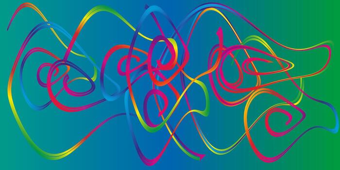 Vector abstract glowing blue-green background. Horizontal banner.Glowing geometry lines. Blurred gradient template. EPS10 vector