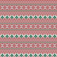 Seamless fabric.Merry Christmas and happy New year. The occasion. Pixels. White, green, and red. Ornament. Background, gift wrapping, design pattern website background Stock vector