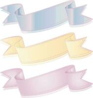 Set of cute colorful ribbons for your  card, isolated on white background vector