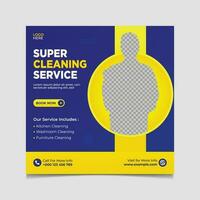 Best cleaning service social media post vector template