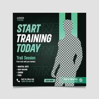 vector start training gym social media post design