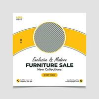 vector furniture sale social media post design