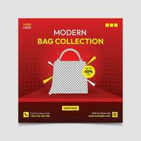 Modern bag collection Social Media Post Design Template. vector