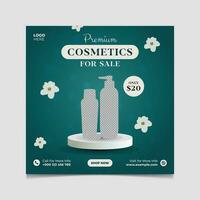 Cosmetics sale sale social media post vector template