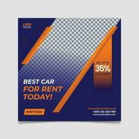 Best Car for rental Social Media Post Banner Template Design on gradient color. vector