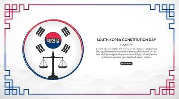 sur coreano constitución día antecedentes con silueta pesador y nubes vector
