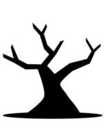 Black tree in the nature for decorate. the tree stands dead in the dry season. the black shadowof the tree. vector