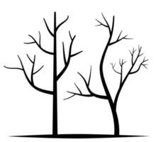 Black tree in the nature. Tree silkouette in the wood. Tree in the nature for decorative. vector