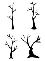 Black tree in the nature for decorate. the tree stands dead in the dry season. the black shadowof the tree. vector