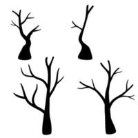 Black tree in the nature for decorate. the tree stands dead in the dry season. the black shadowof the tree. vector