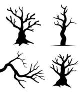 Black tree in the nature for decorate. the tree stands dead in the dry season. the black shadowof the tree. vector