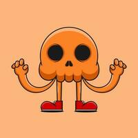 cute skull ghost illustration cartoon vector