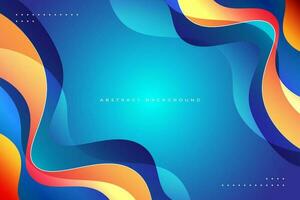 Gradient wave blue orange colorful abstract geometric design background vector