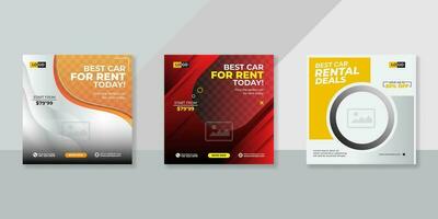 Rent a car banner for flyer and social media post template vector