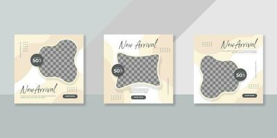 Modern promotion square web banner for social media mobile apps vector