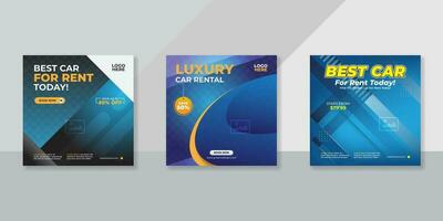 Rent a car banner for flyer and social media post template vector