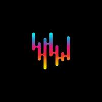 Sound wave logo. Audio colorful wave logo template vector