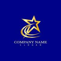 Gold Star logo design template, Elegant Star logo design vector