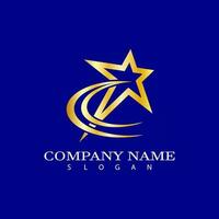 Gold Star logo design template, Elegant Star logo design vector