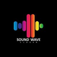 Sound wave illustration logo vector icon template. Audio colorful wave logo. Vector equalizer element