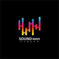 sonido ola logo. audio vistoso ola logo modelo vector