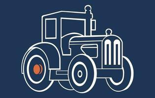 illustration of Flat tractor in vector style,flat cartoon tractor. farmer production machine,