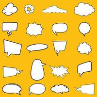 Speech bubble comic pop art set. vector