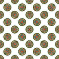 Seamless geometrical pattern with round floral mandalas. vector