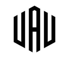 Polygon UAU letter logo design vector template