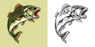 Jumping fish curve style vector design set.