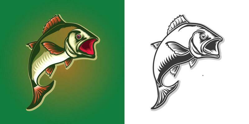 Jumping Fish vector illustration set.