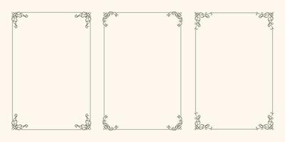 A set of vector frames with gorgeous corner decor