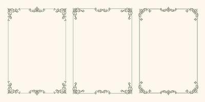 Set of vector frames with beautiful corners