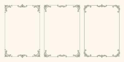 Set of vector frames with beautiful corners