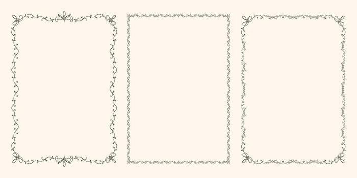 Set of vector frames with swirls