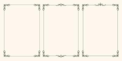 Set of vector frames with beautiful corners