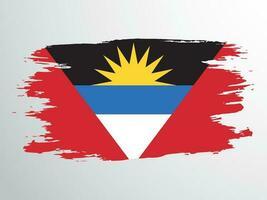 Flag of Antigua and Barbuda painted with a brush vector