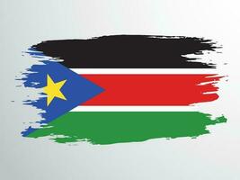 Flag of South Sudan painted with a brush vector