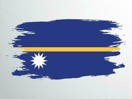 Nauru flag painted with a brush vector