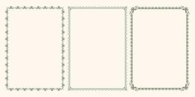 Vector set of frames with lotus silhouette