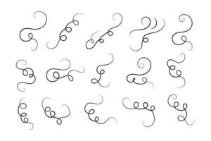 Vintage Filigree Swirls, calligraphy font style Decorative Elements, Text Ornaments curly thin line swings swashes, Flourishes Swirls, text divider, flourish Swirl ornament stroke, scroll design vector